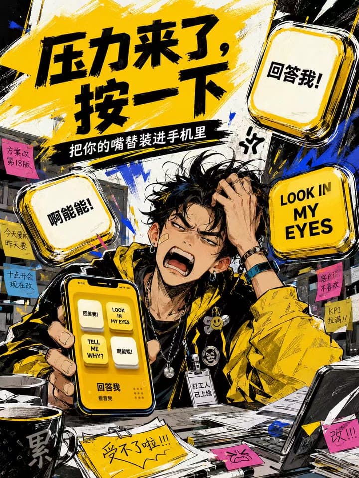 回答我打工人场景海报
